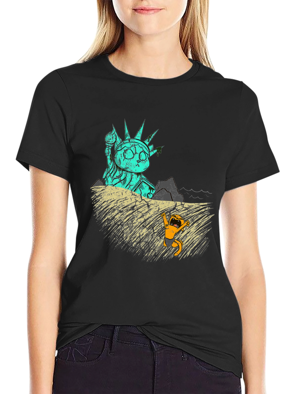 Cat Liberty T-Shirt - Funny Graphic Tee
