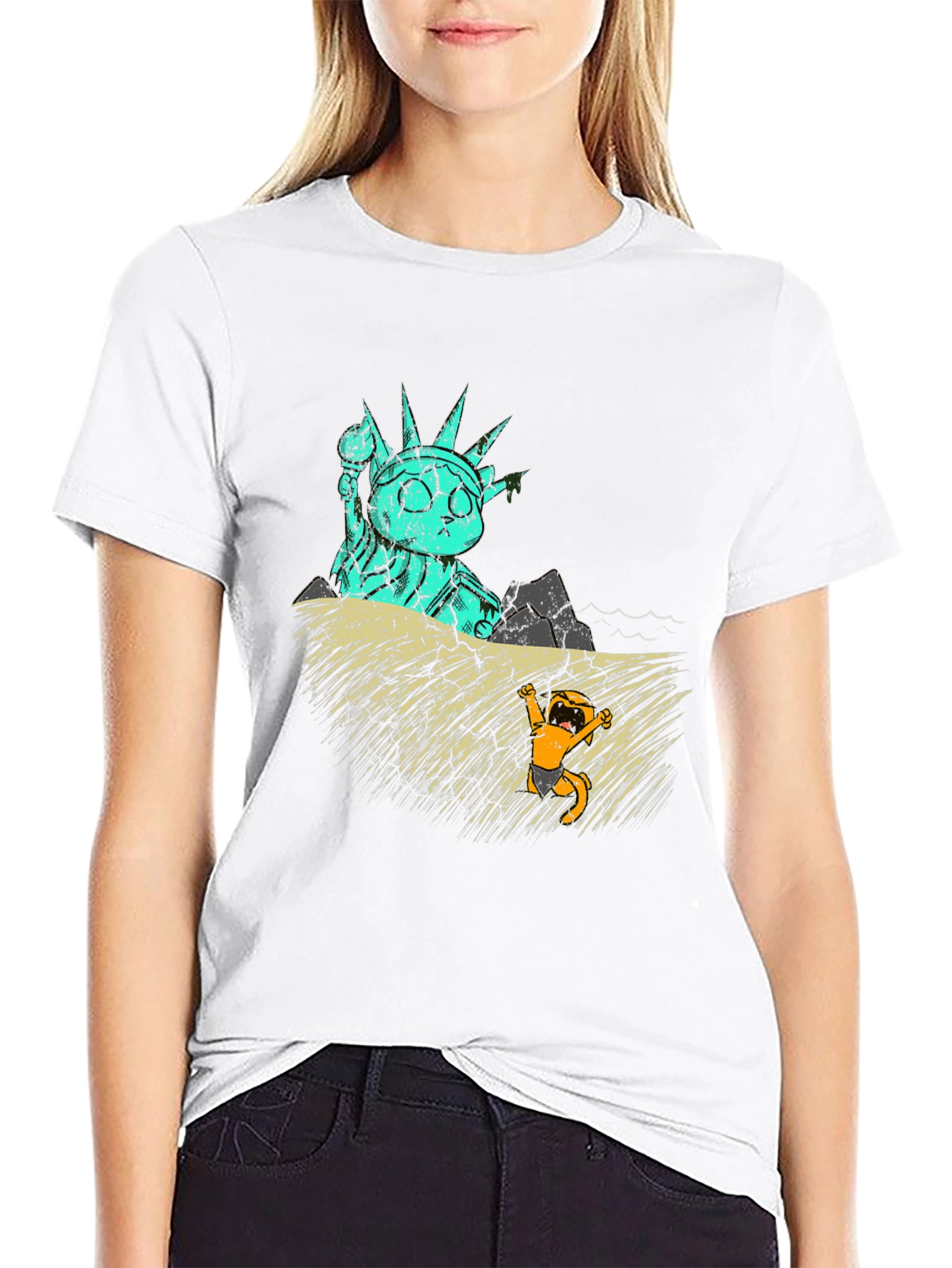 Cat Liberty T-Shirt - Funny Graphic Tee