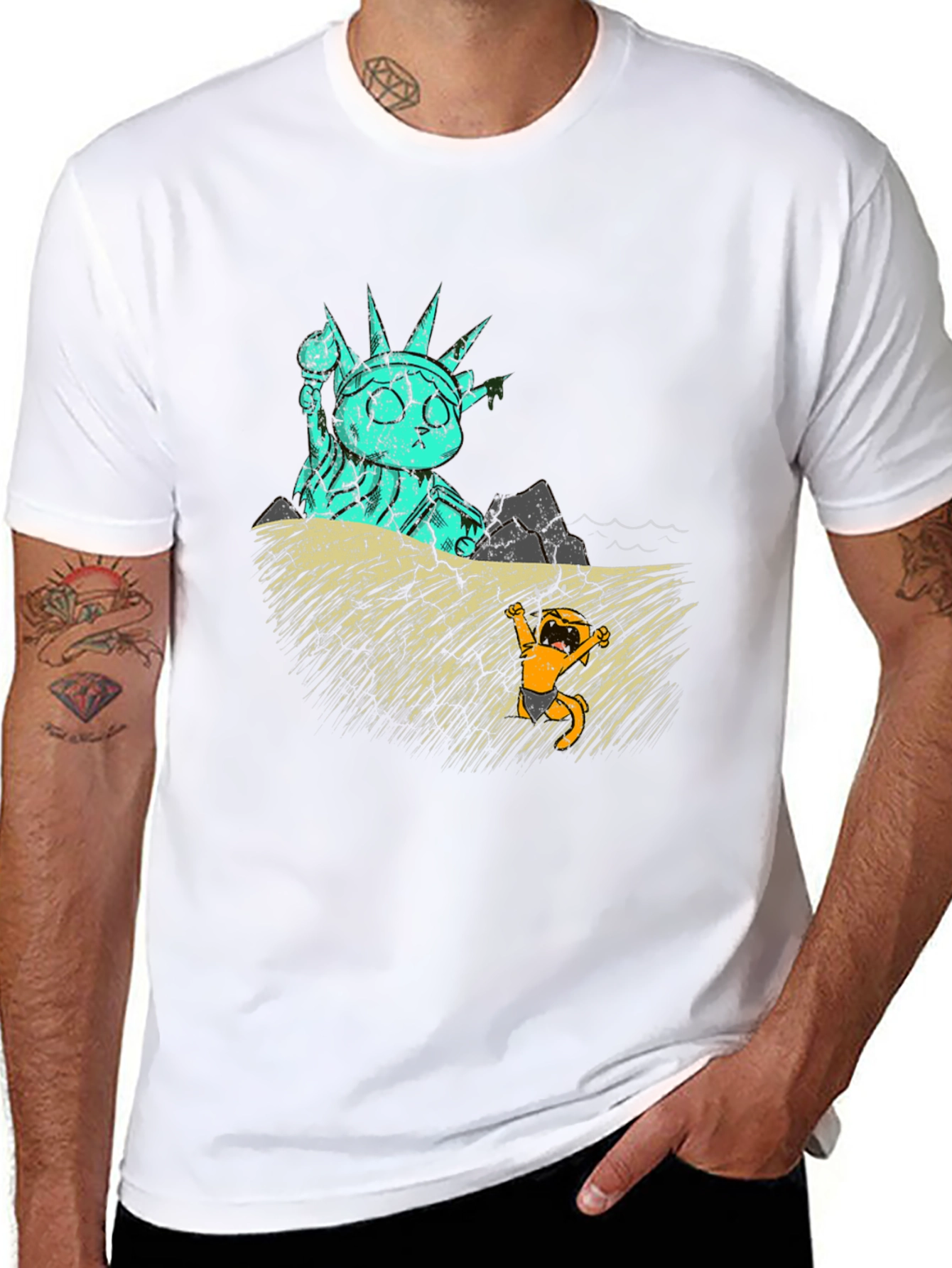 Cat Liberty T-Shirt - Funny Graphic Tee