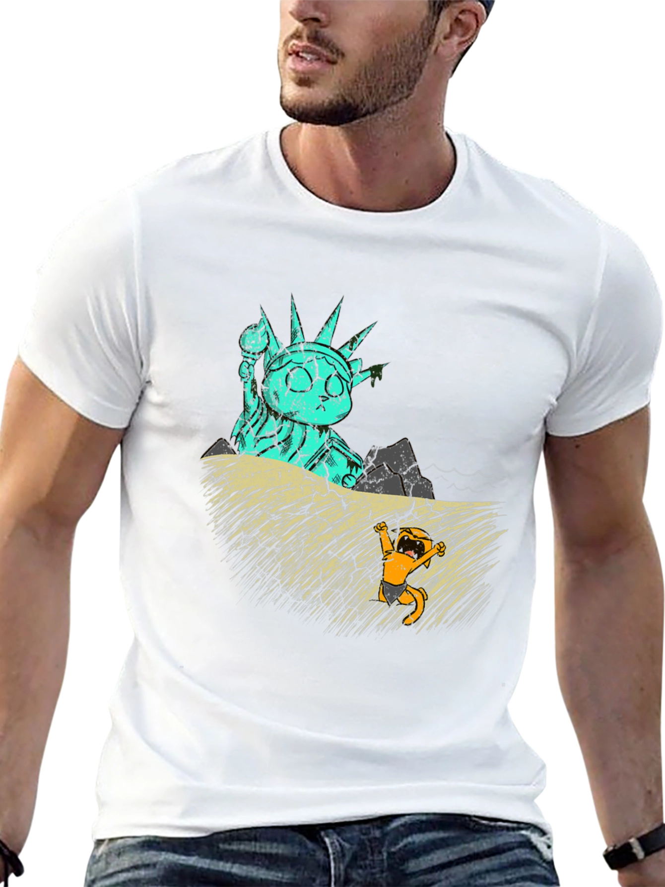 Cat Liberty T-Shirt - Funny Graphic Tee