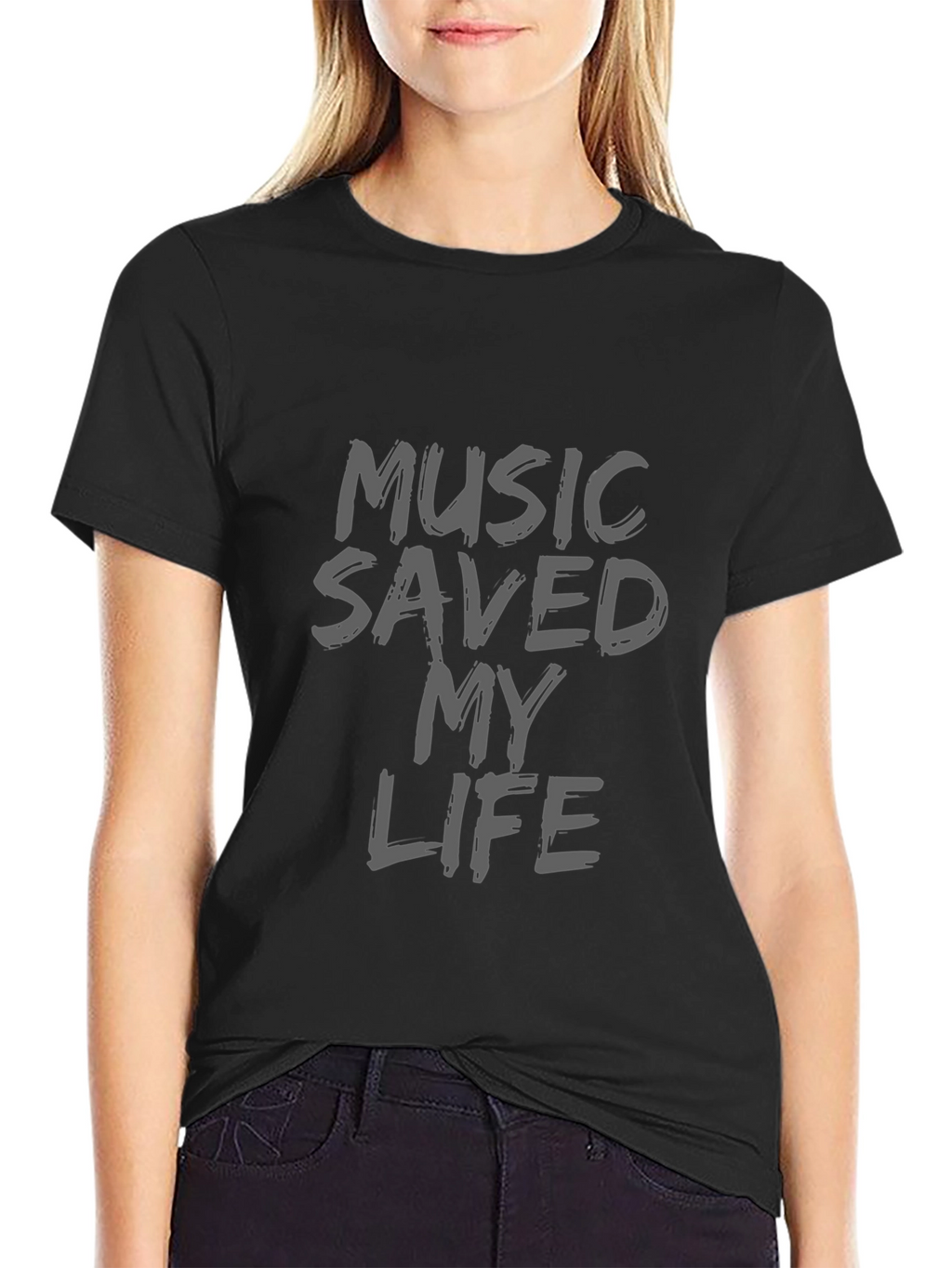 Music Saved My Life Black T-Shirt