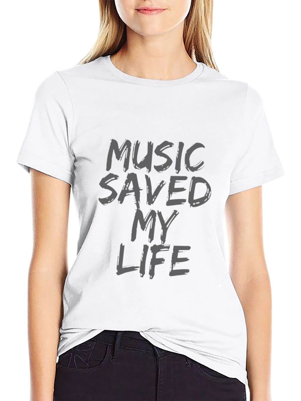 Music Saved My Life Black T-Shirt