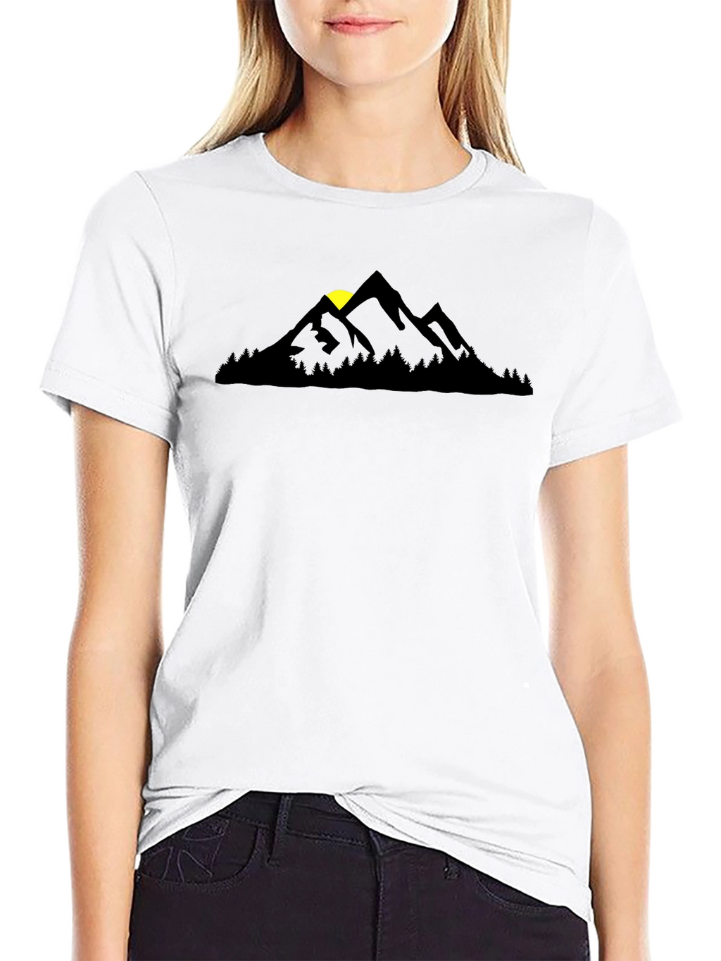 Mountain Silhouette Black T-Shirt