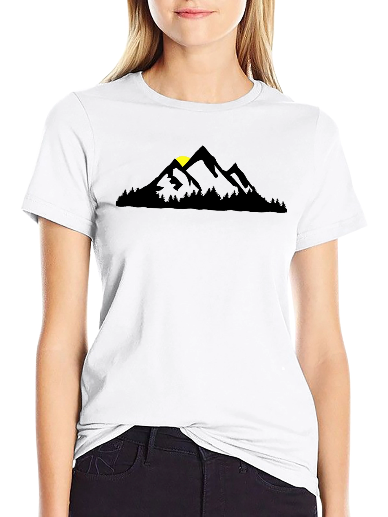 Mountain Silhouette Black T-Shirt