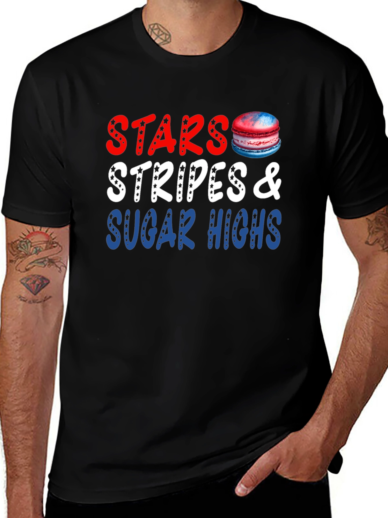 Stars Stripes & Sugar Highs Black T-Shirt