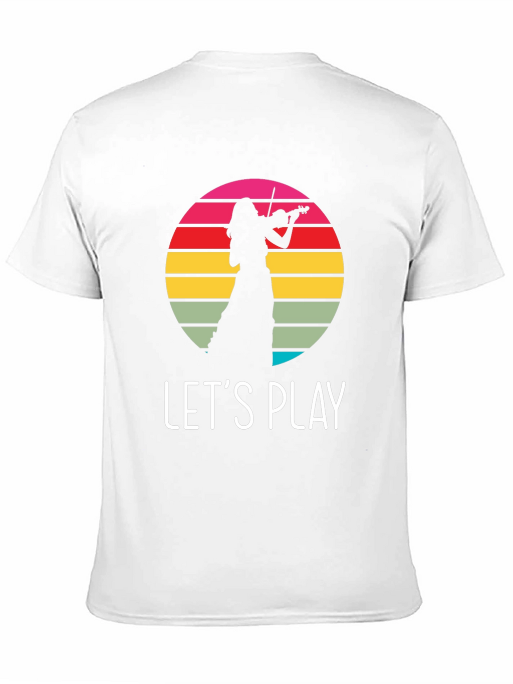 Violin Player Retro Sunset Black T-Shirt