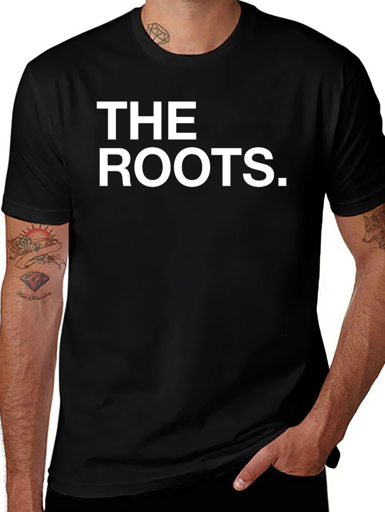 The Roots T-Shirt - Classic Band Tee - Black Cotton