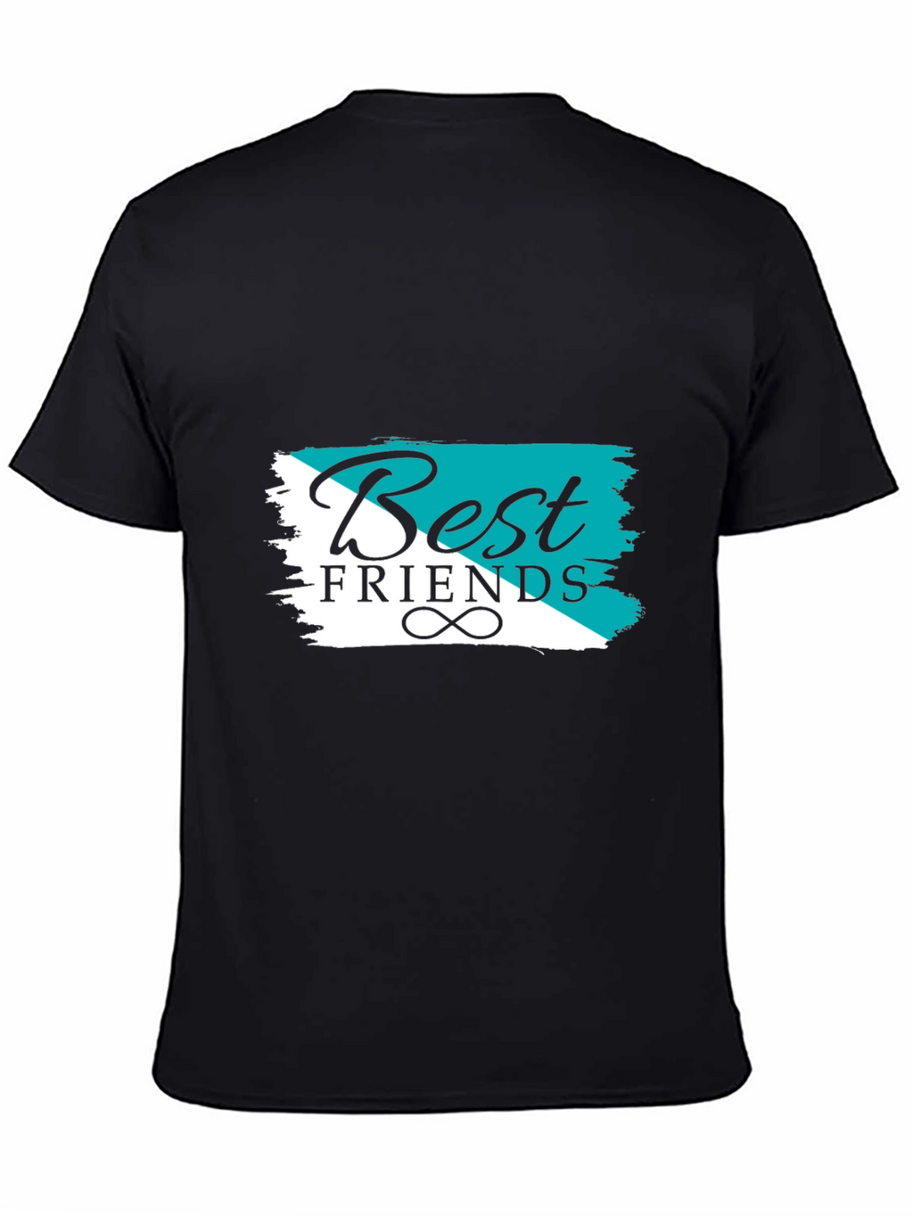 Best Friends Graphic Tee - Black Cotton T-Shirt