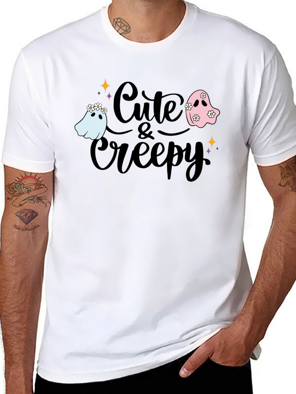 Cute & Creepy Ghost Graphic Tee - Halloween Fashion