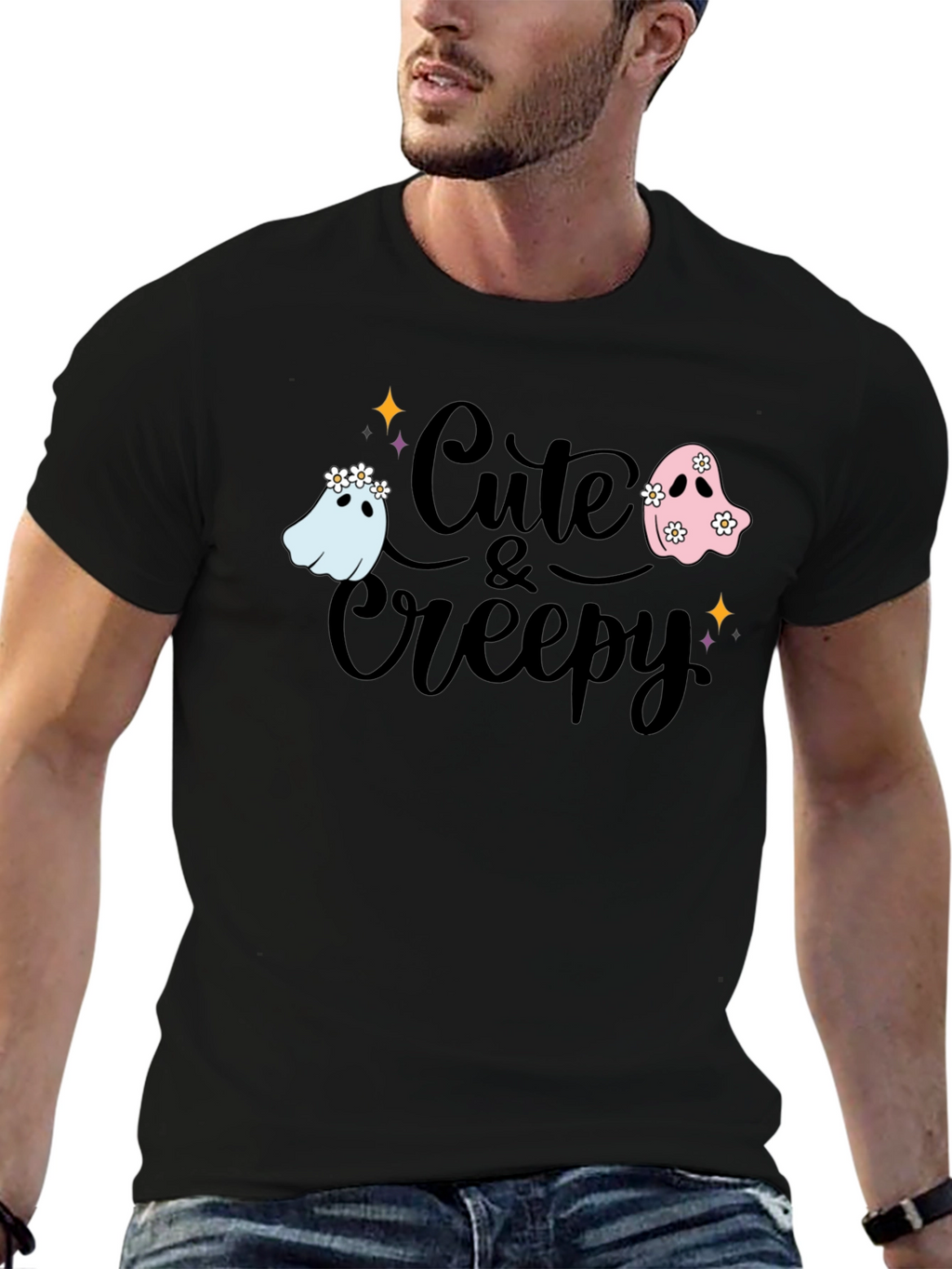 Cute & Creepy Ghost Graphic Tee - Halloween Fashion