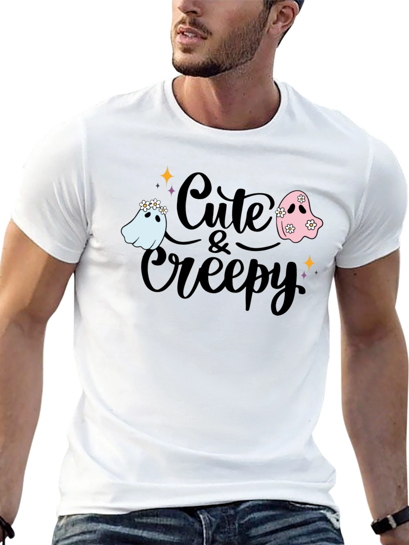Cute & Creepy Ghost Graphic Tee - Halloween Fashion