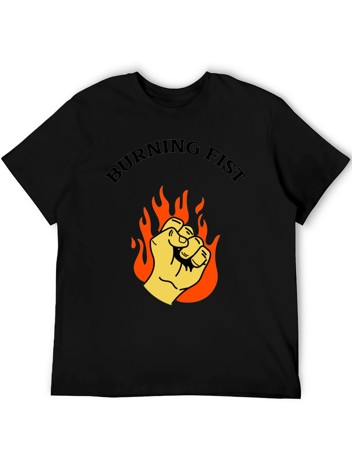 Burning Fist Graphic T-Shirt - Bold Statement Tee