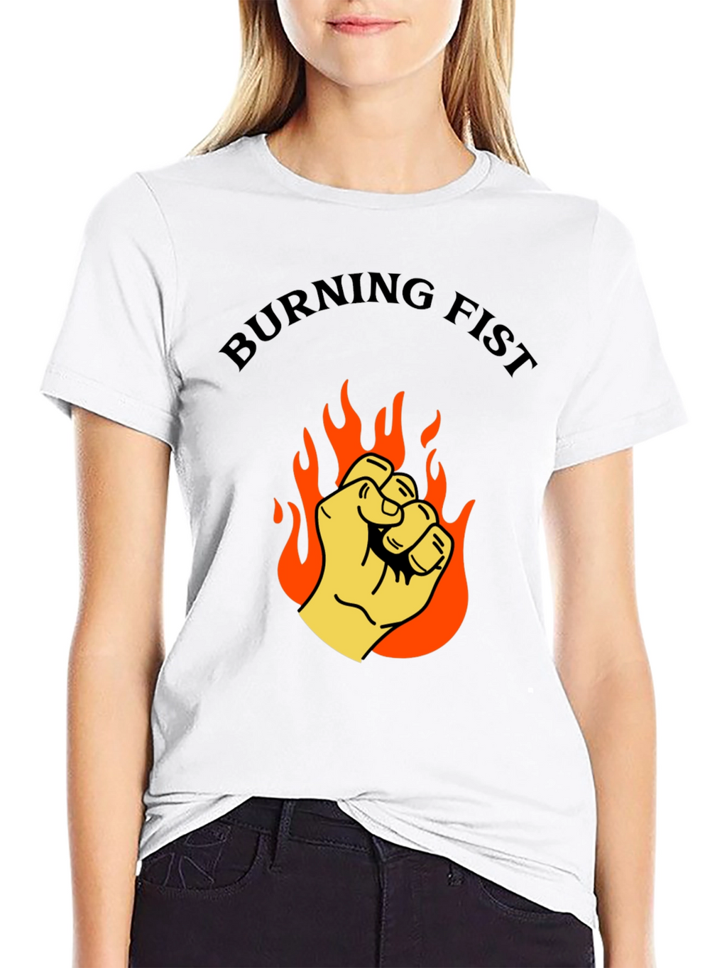 Burning Fist Graphic T-Shirt - Bold Statement Tee