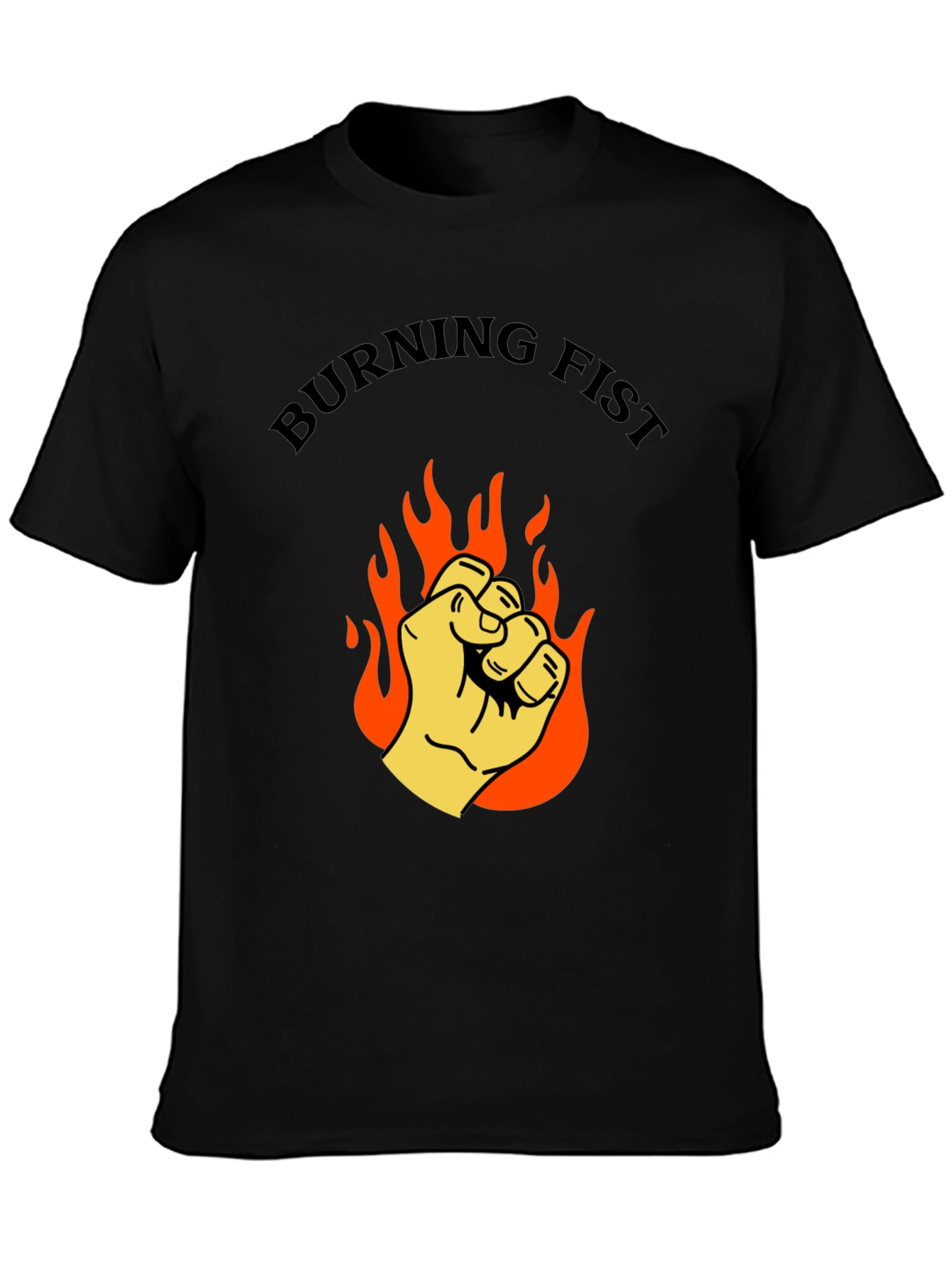 Burning Fist Graphic T-Shirt - Bold Statement Tee