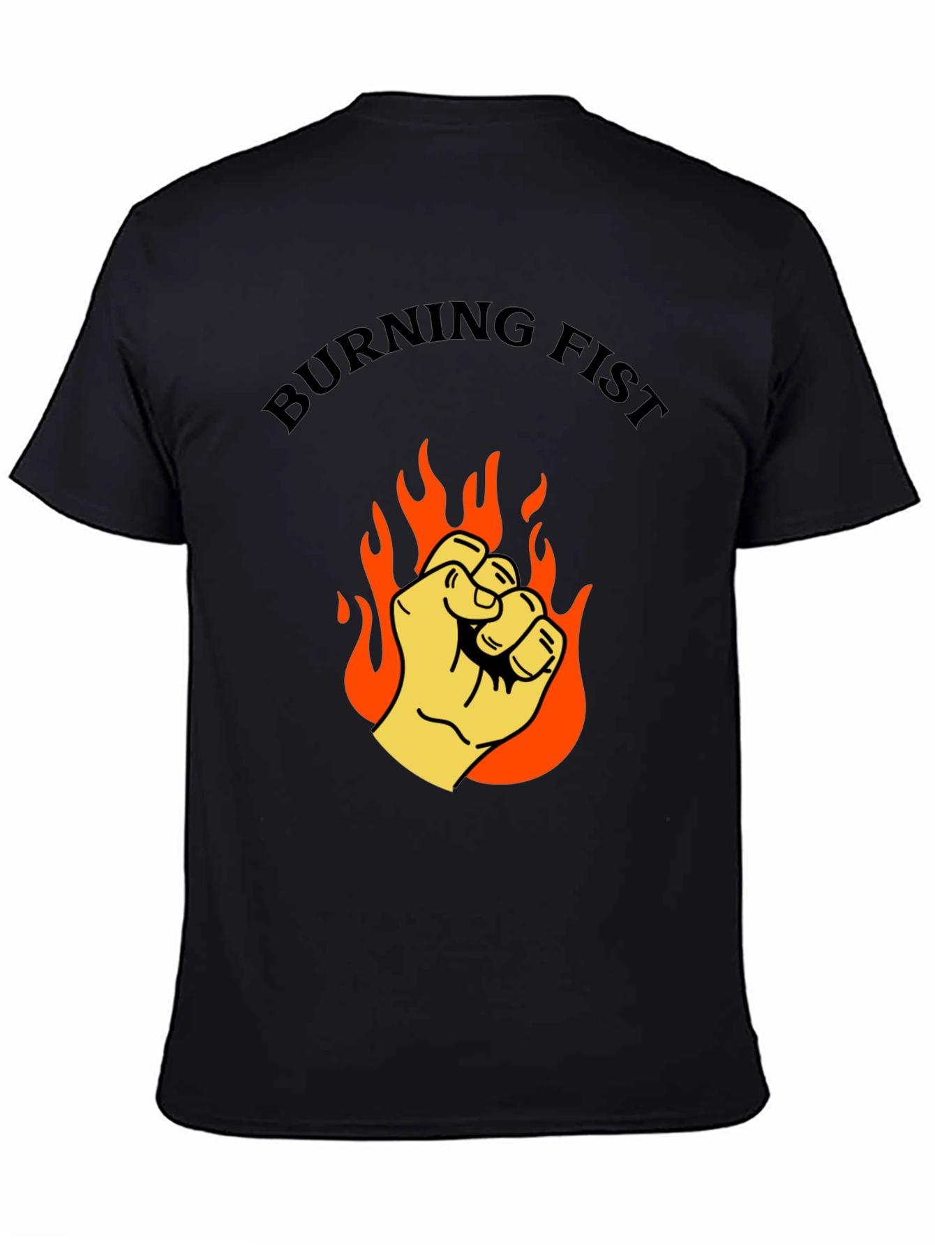 Burning Fist Graphic T-Shirt - Bold Statement Tee