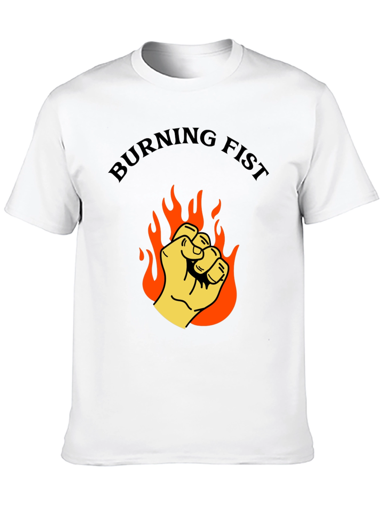 Burning Fist Graphic T-Shirt - Bold Statement Tee