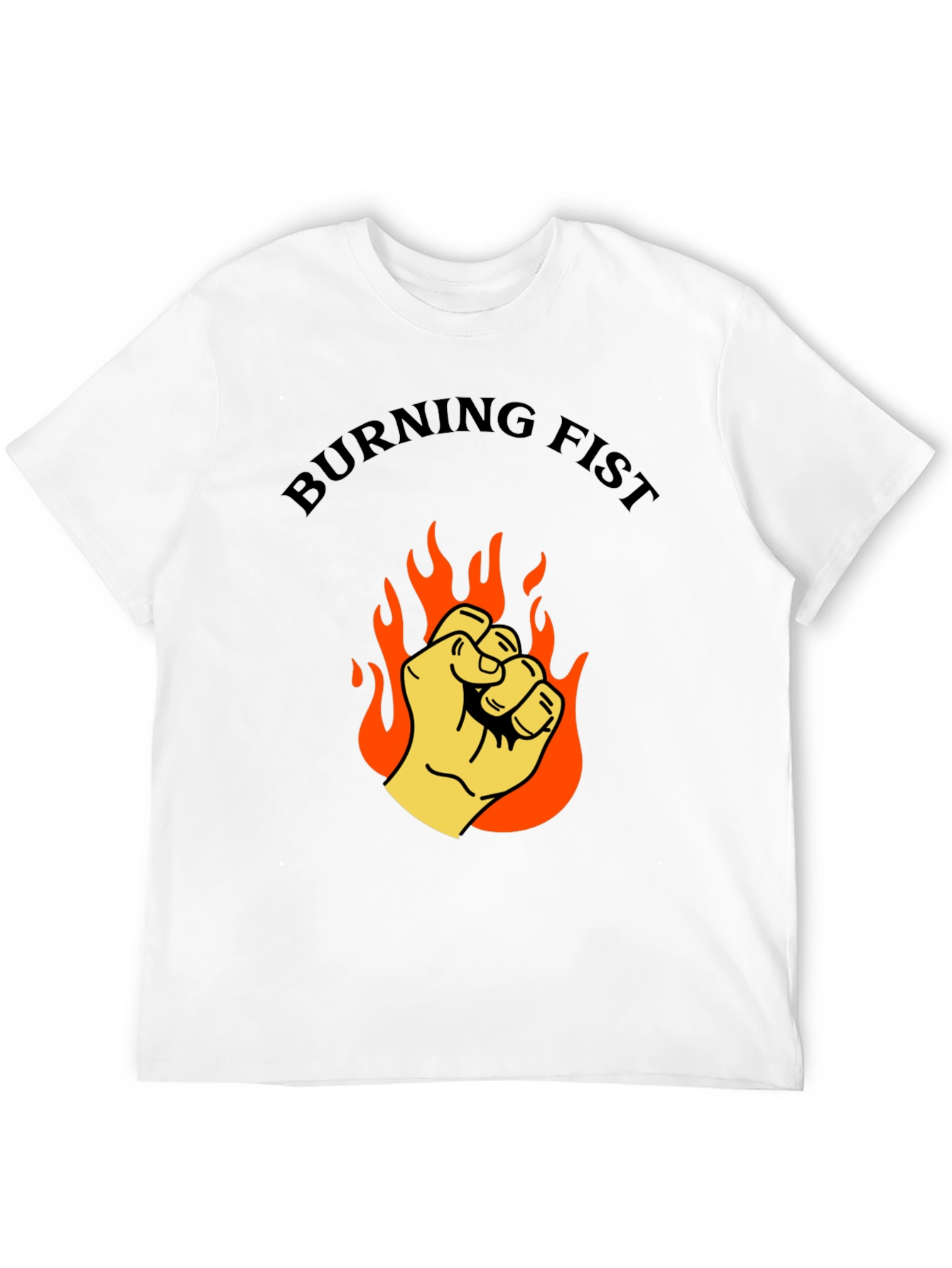 Burning Fist Graphic T-Shirt - Bold Statement Tee