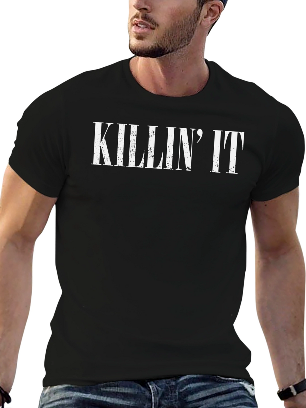 Killin It Graphic Tee - Black Cotton T-Shirt