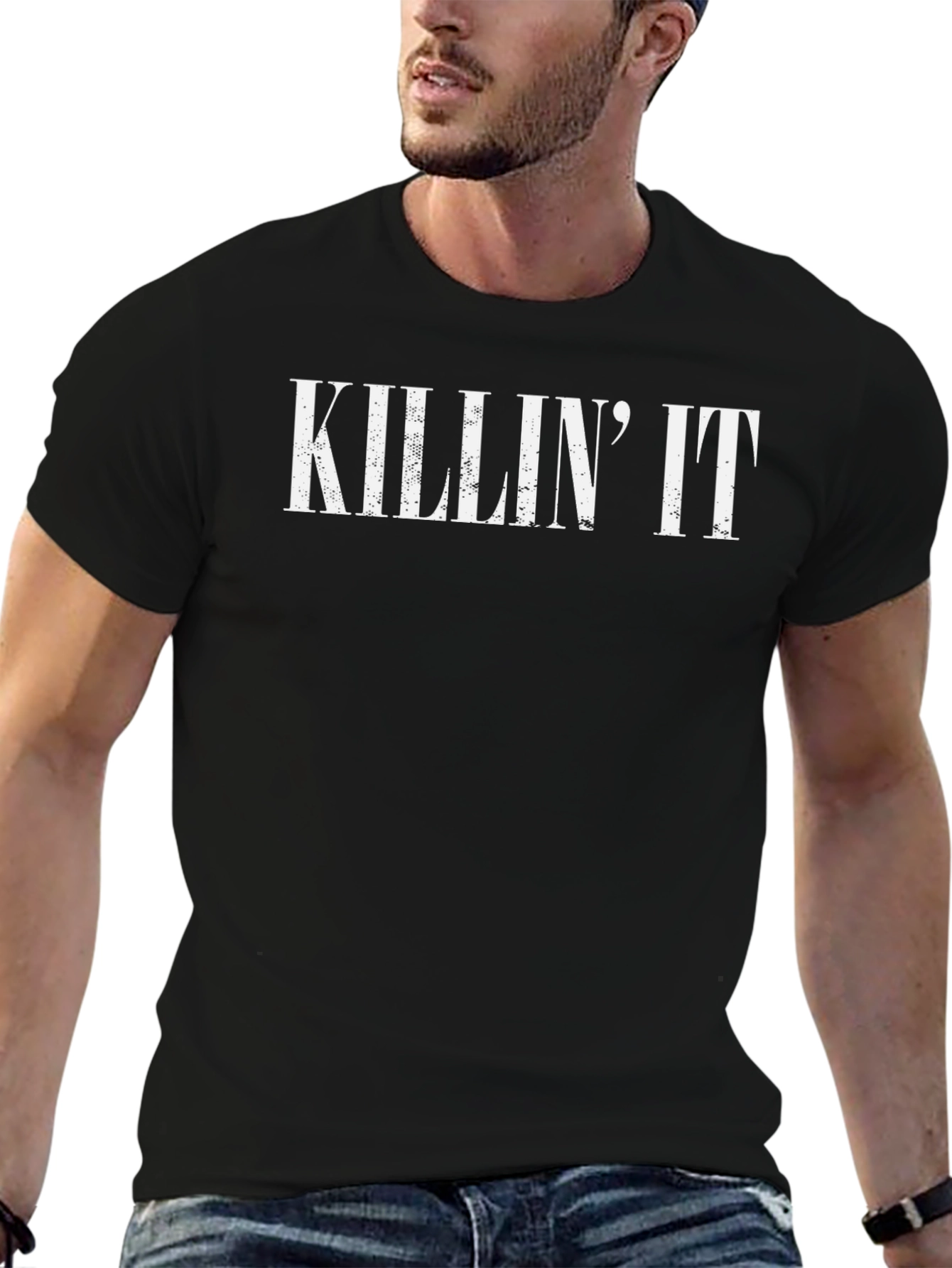 Killin It Graphic Tee - Black Cotton T-Shirt