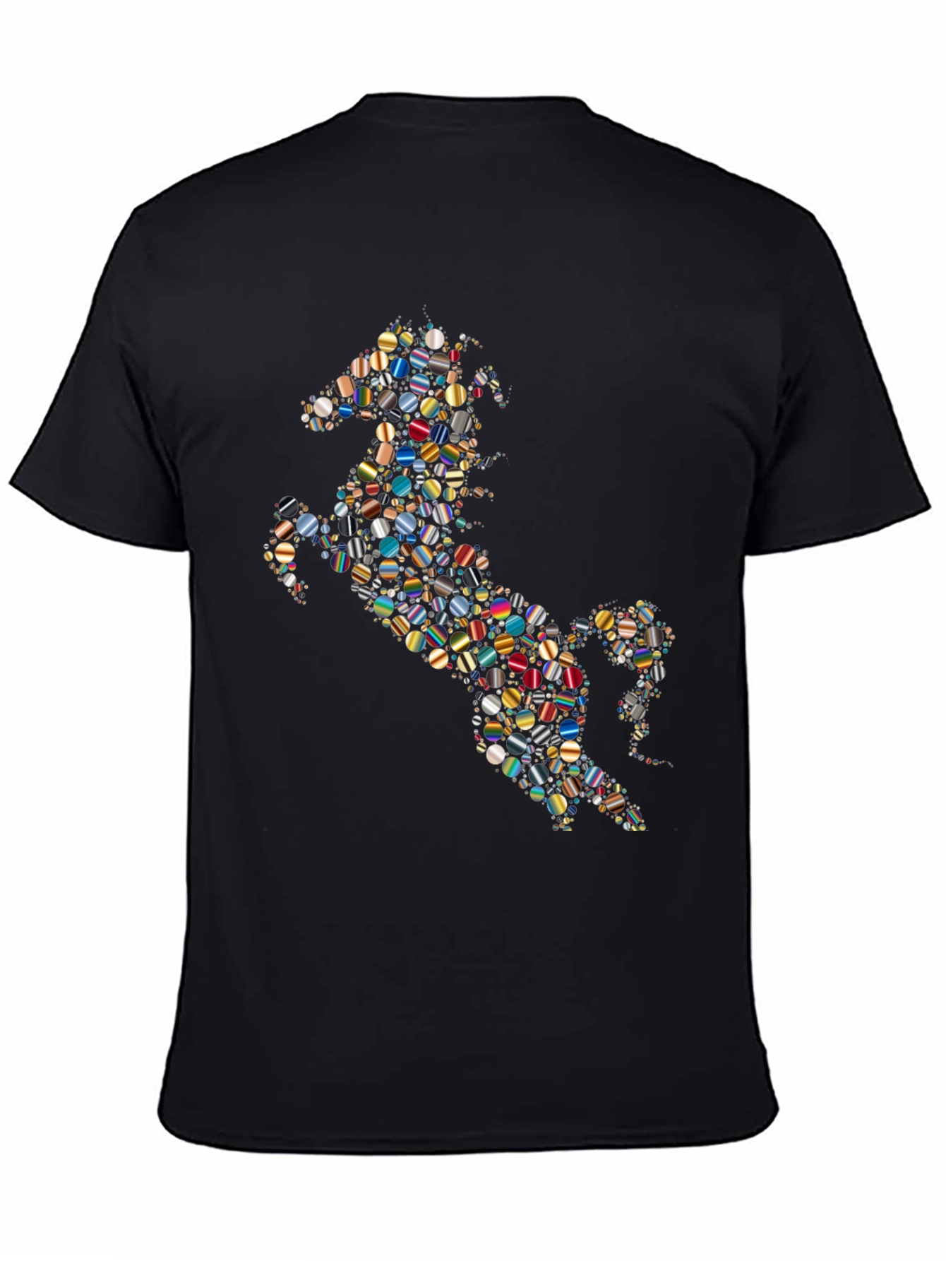 Abstract Horse Graphic T-Shirt - Stylish Black Tee