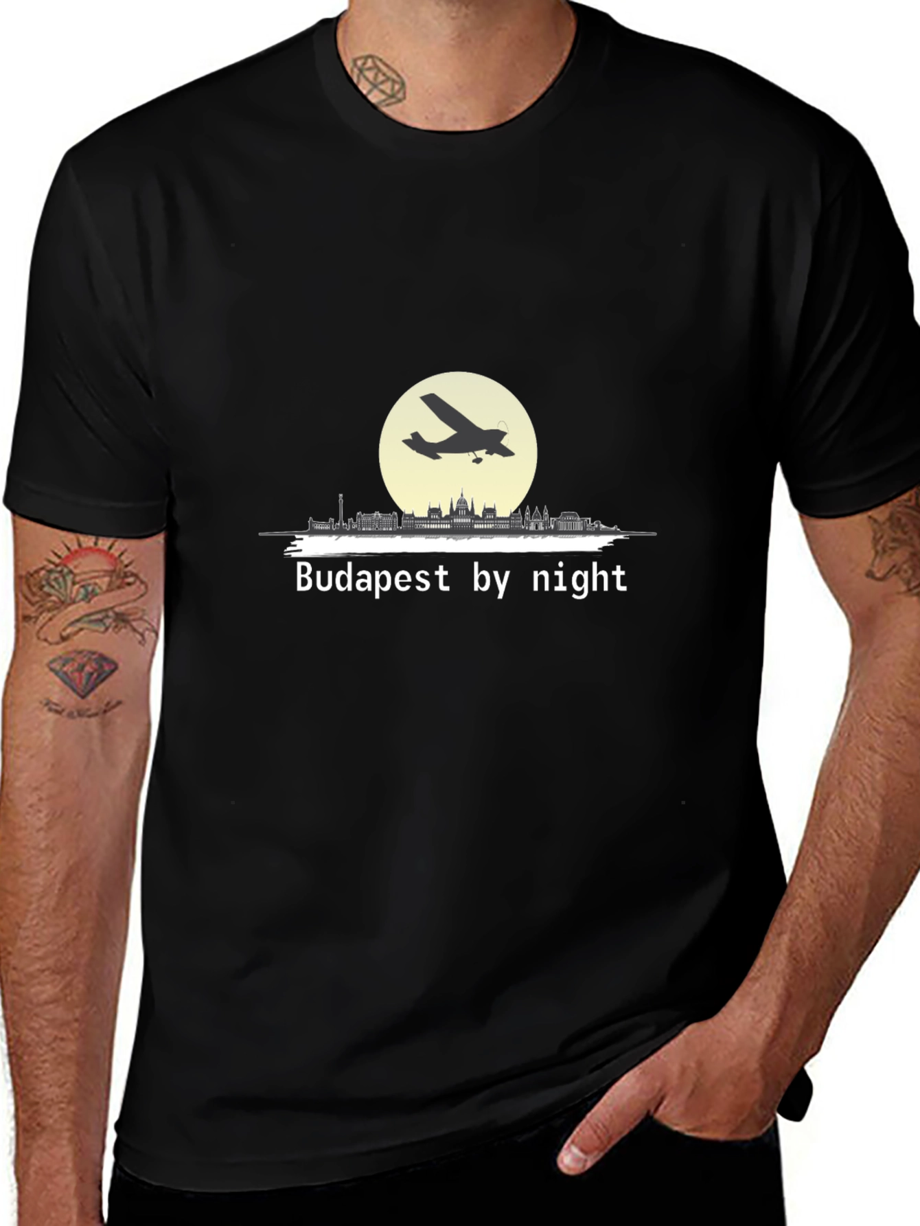 Budapest By Night Airplane T-Shirt