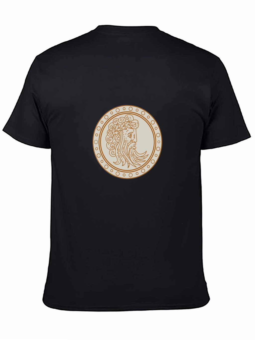 Black Tee with Ancient Greek Coin Graphic