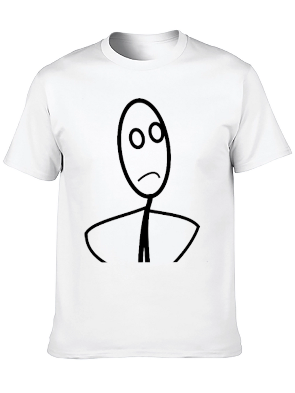 Sad Stick Figure Black Graphic Tee