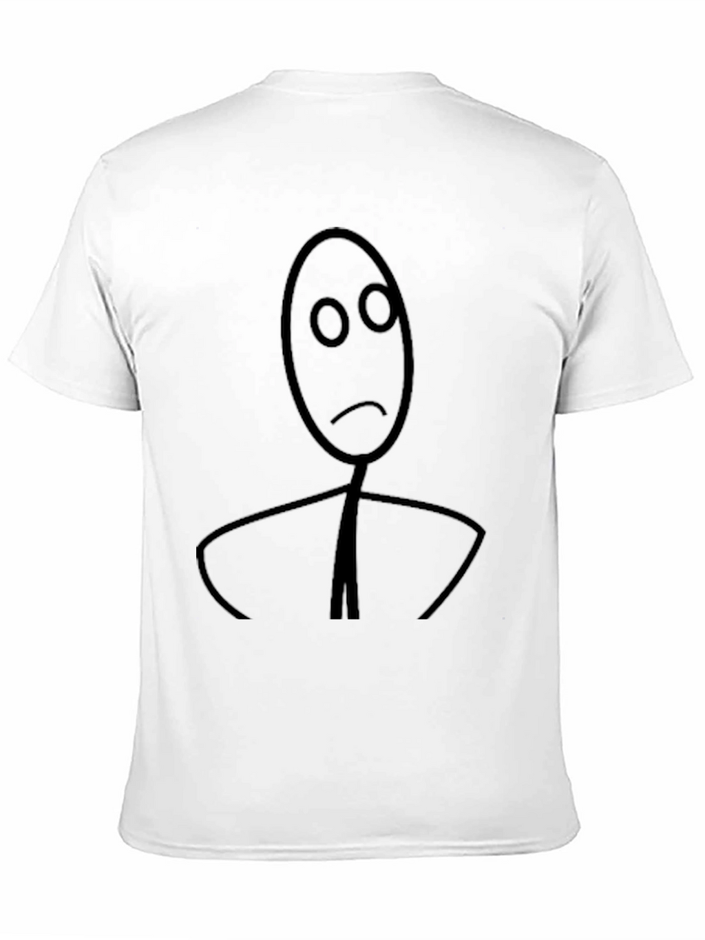 Sad Stick Figure Black Graphic Tee