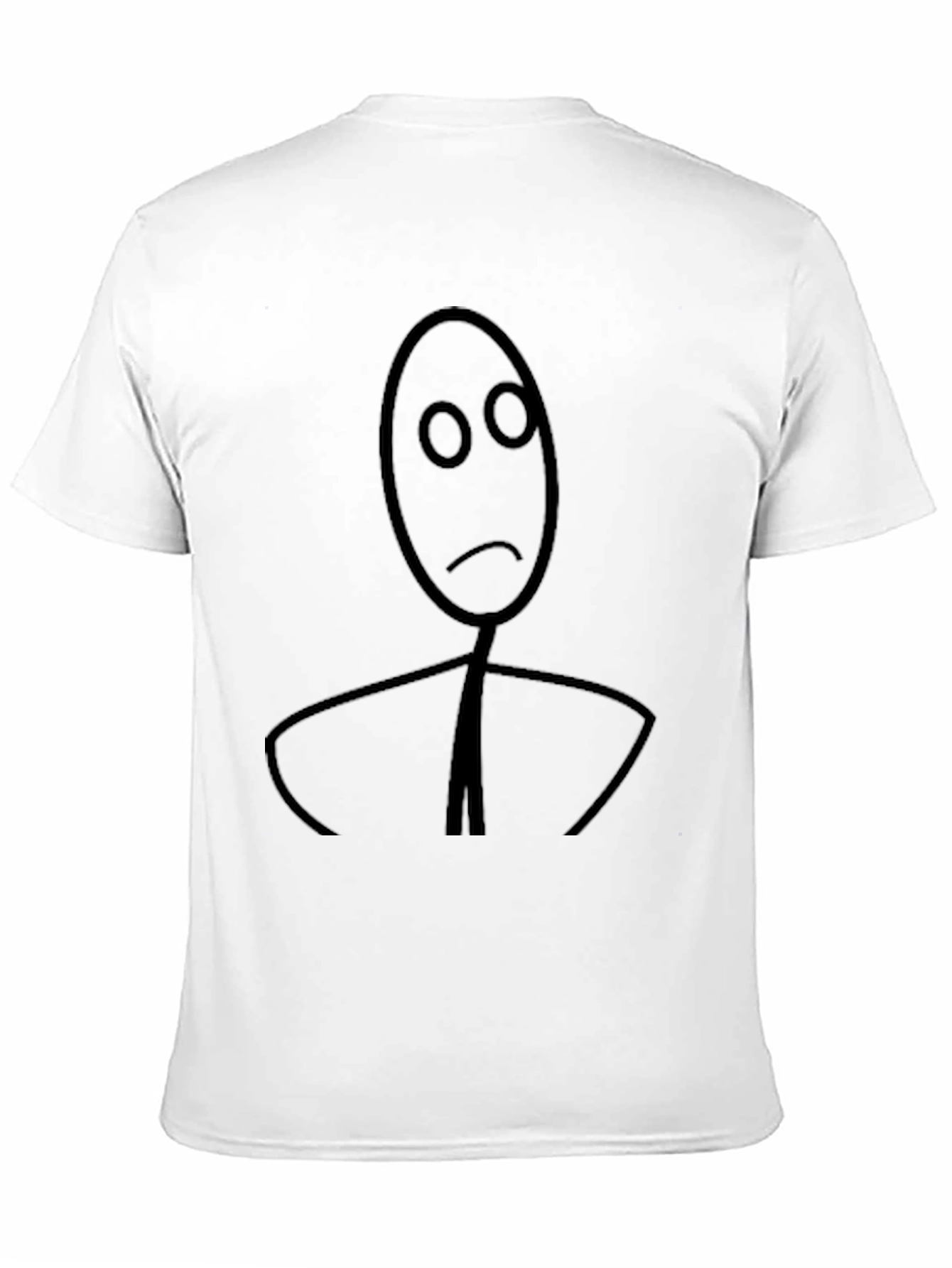Sad Stick Figure Black Graphic Tee