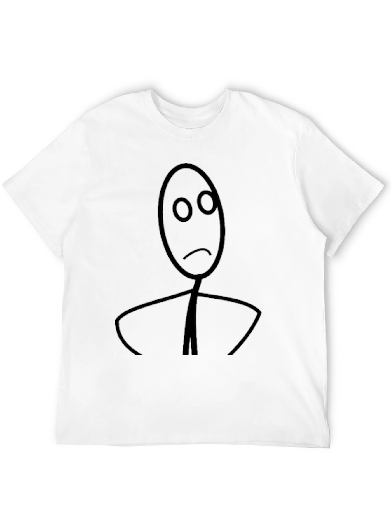 Sad Stick Figure Black Graphic Tee