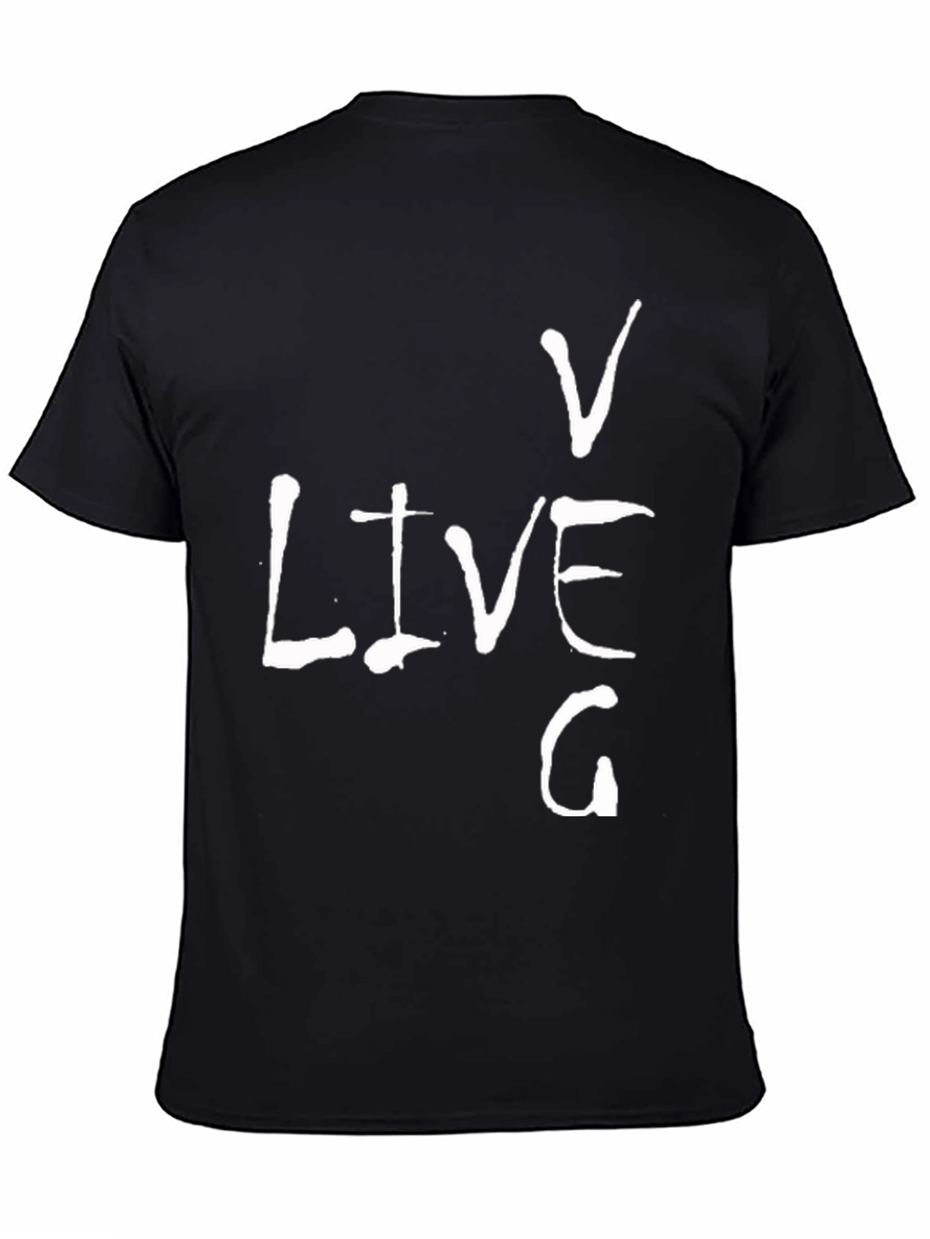 Live V G Mens Black Graphic T-Shirt