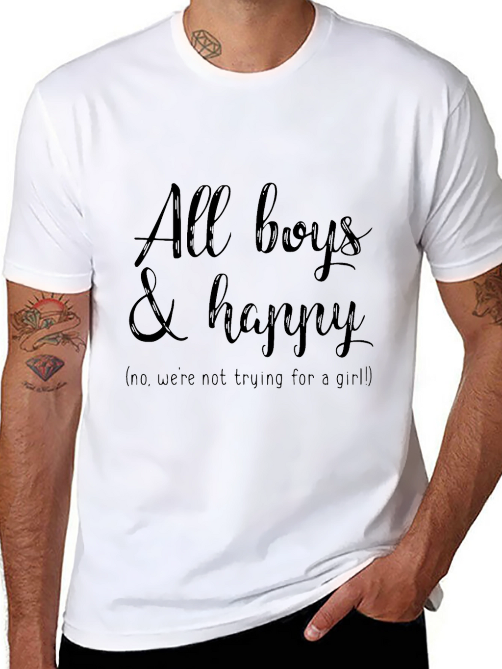 All Boys & Happy T-Shirt - Funny Family Tee