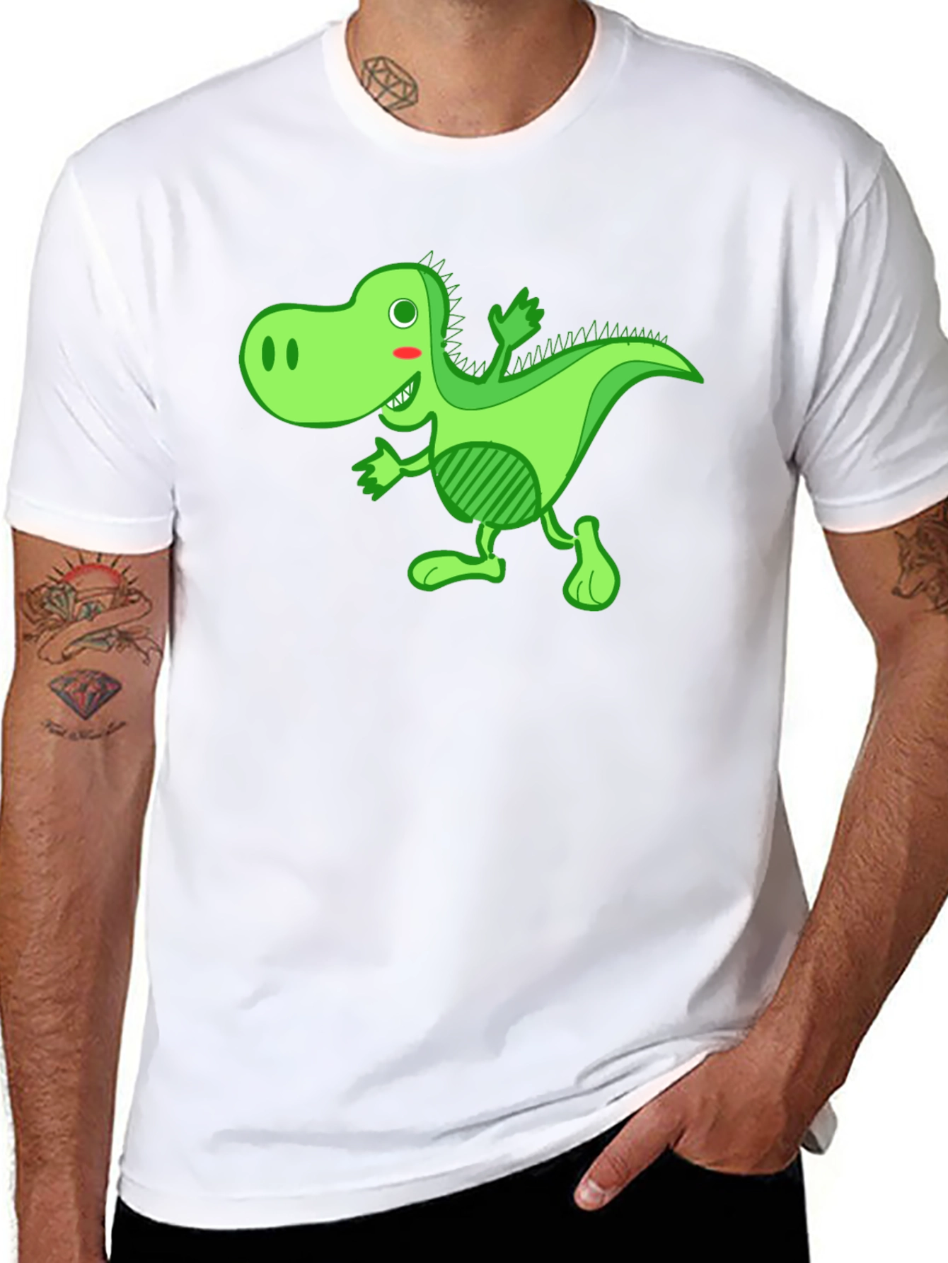 Funny Dinosaur Graphic Black T-Shirt
