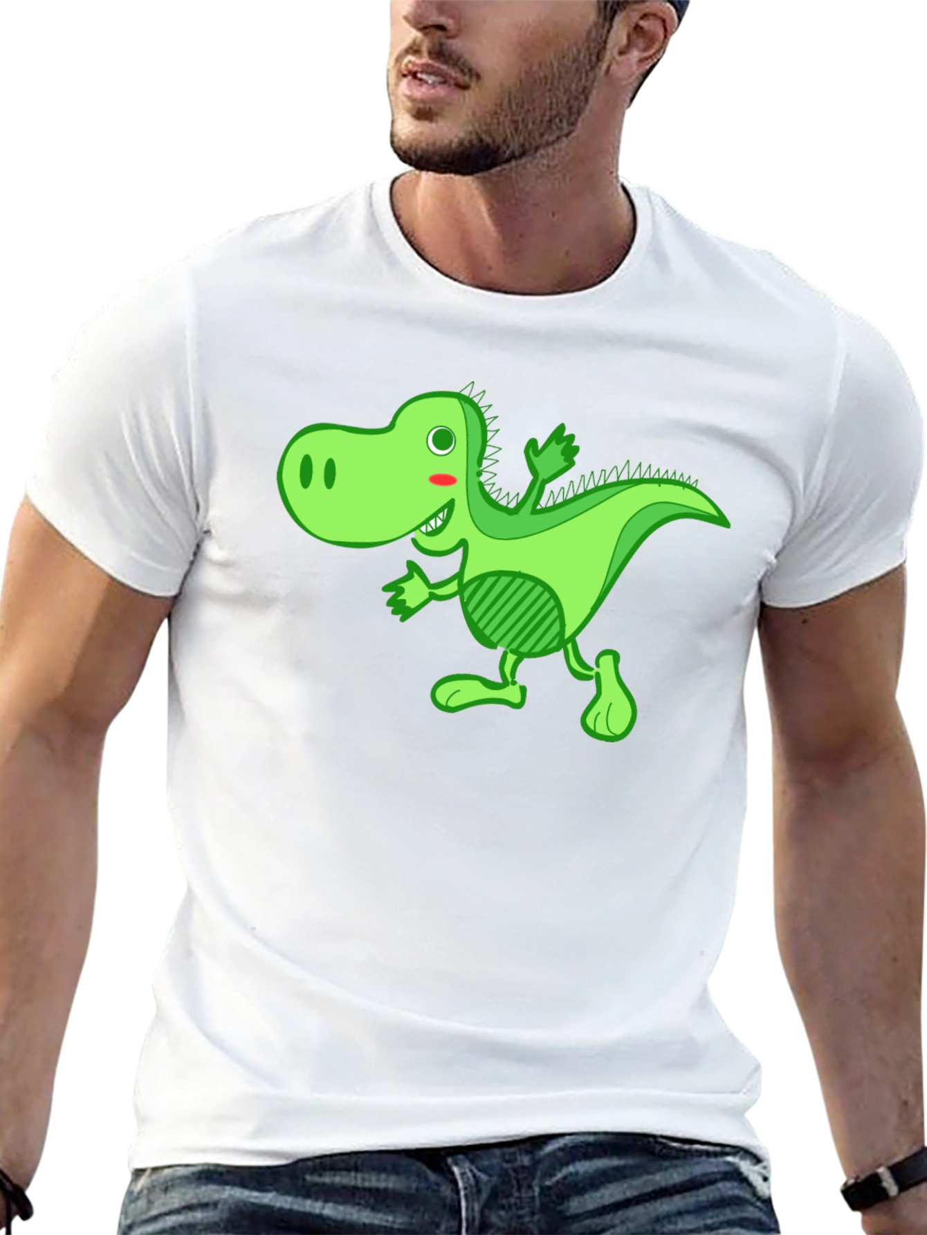 Funny Dinosaur Graphic Black T-Shirt