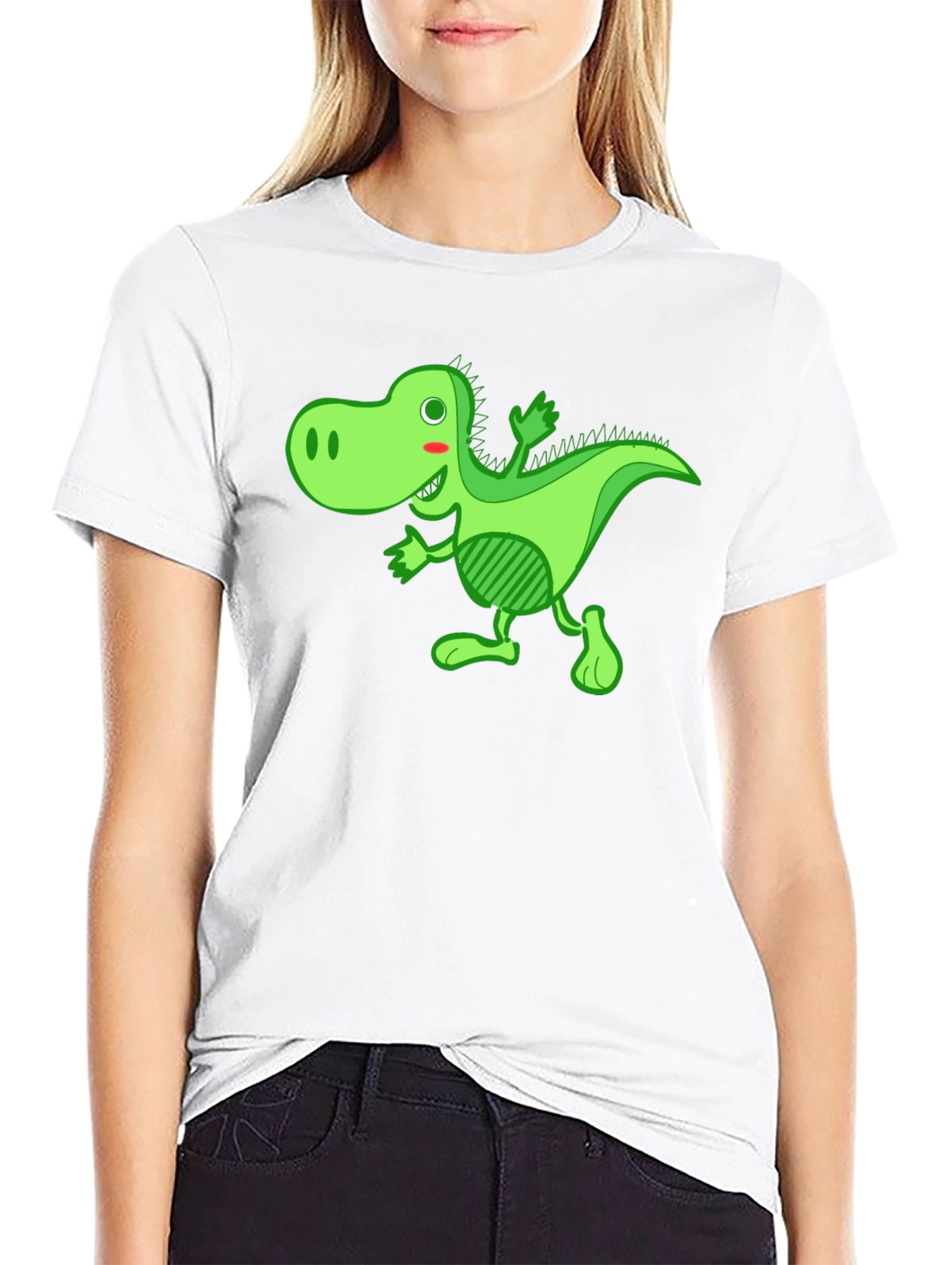Funny Dinosaur Graphic Black T-Shirt