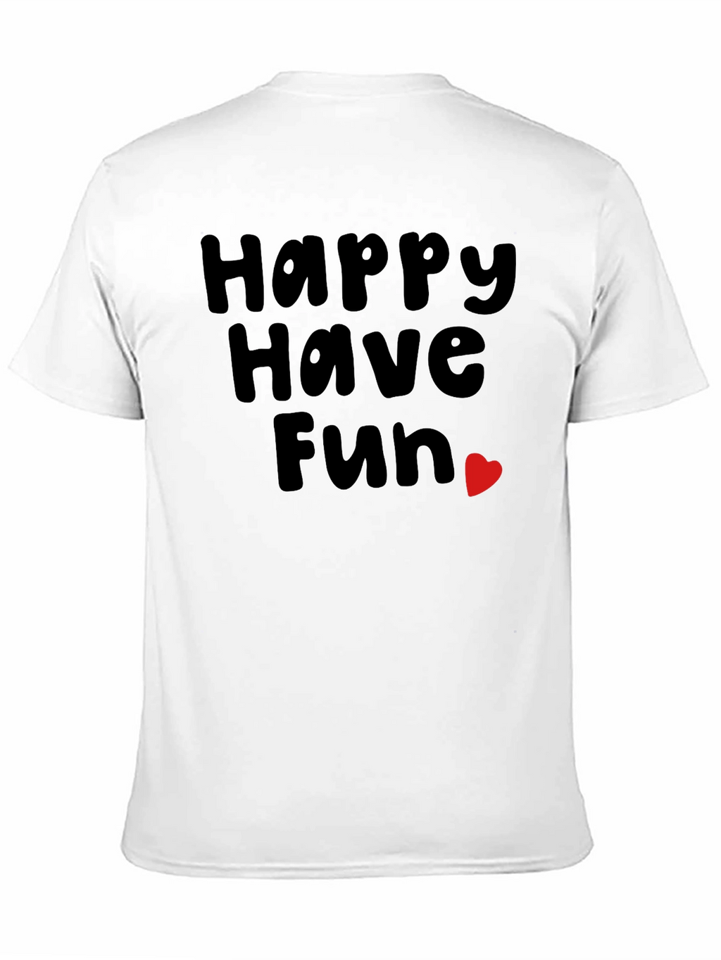 Happy Have Fun Heart Graphic Tee - Black