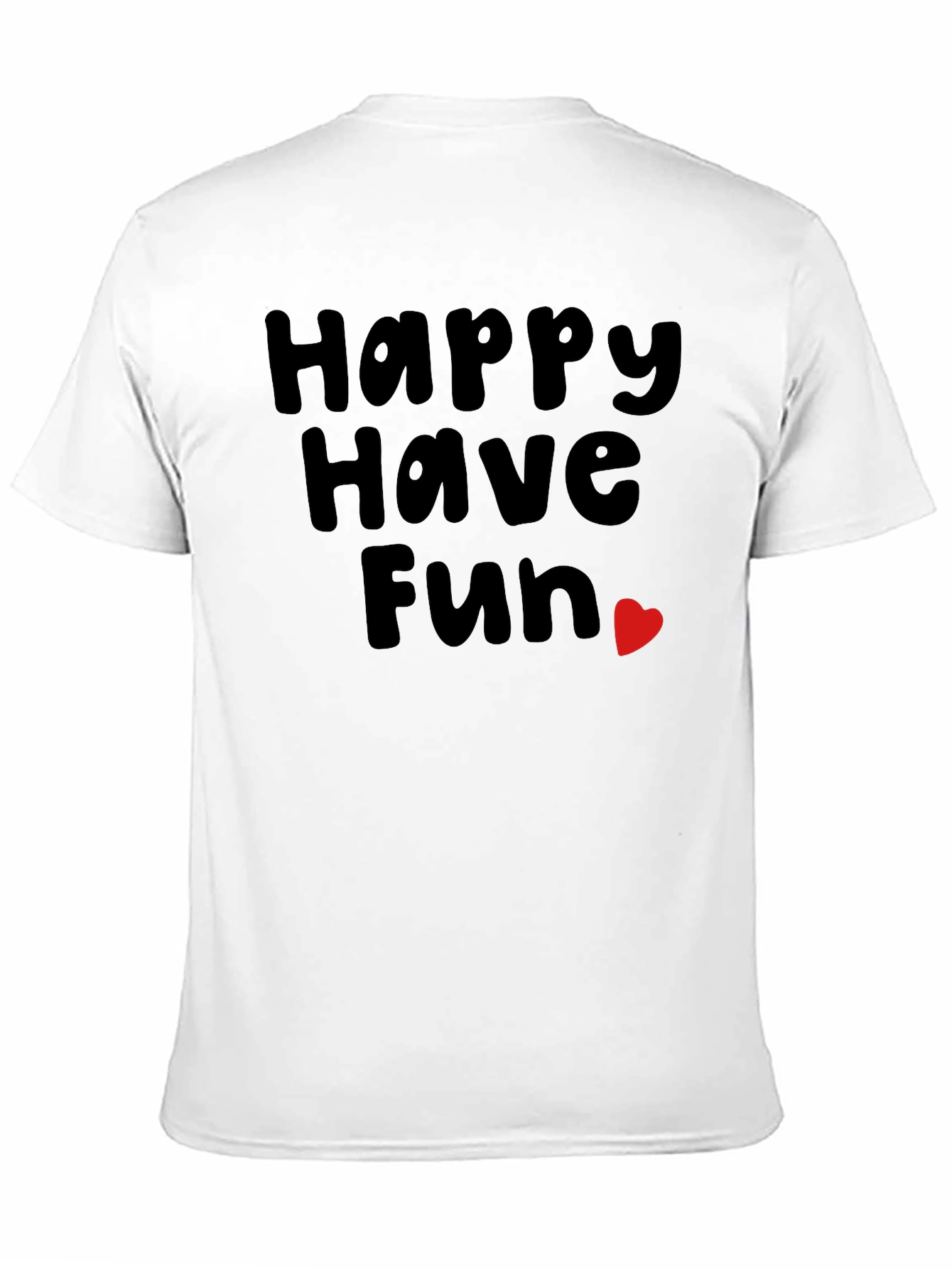 Happy Have Fun Heart Graphic Tee - Black
