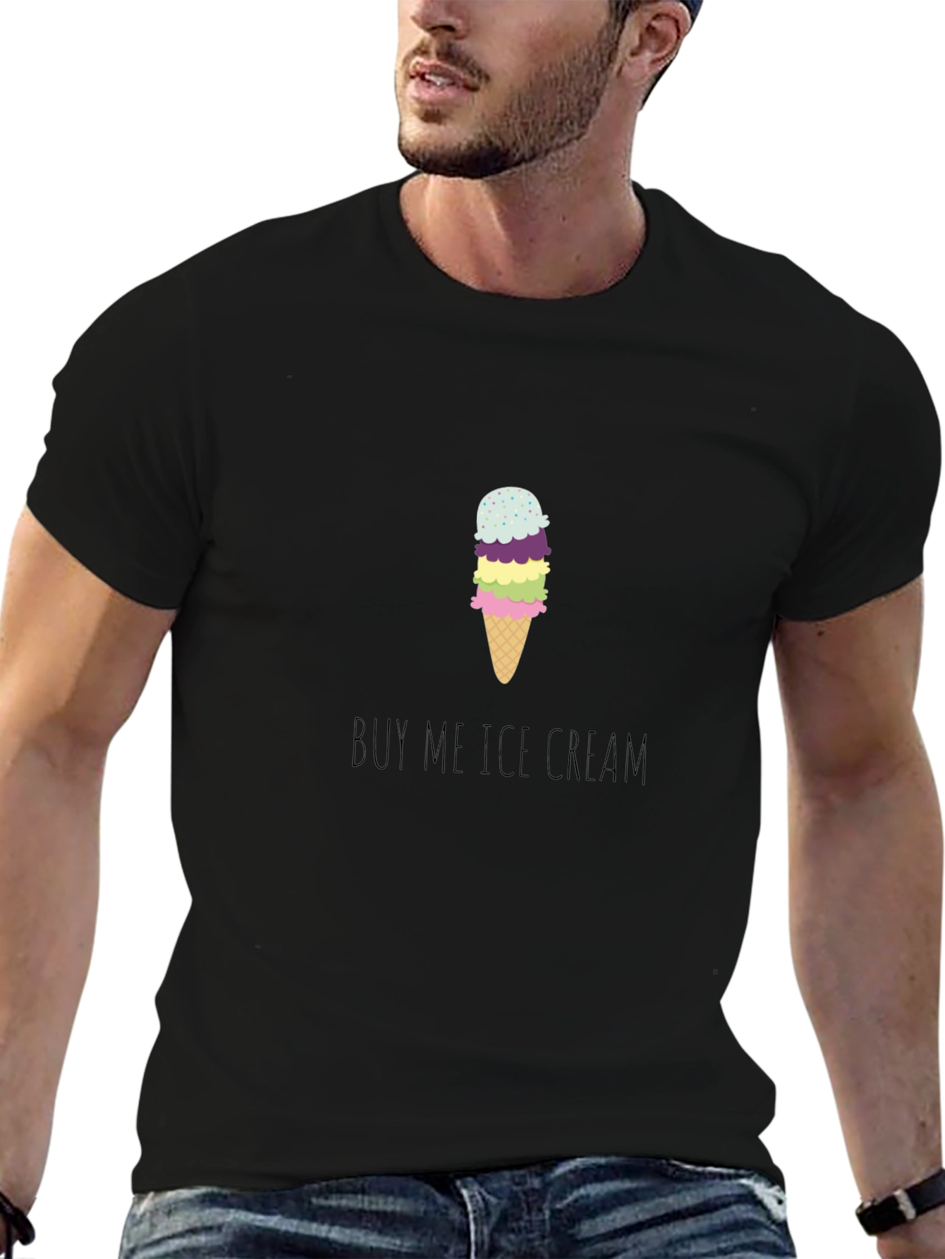 Buy Me Ice Cream Graphic Tee - Fun Casual T-Shirt