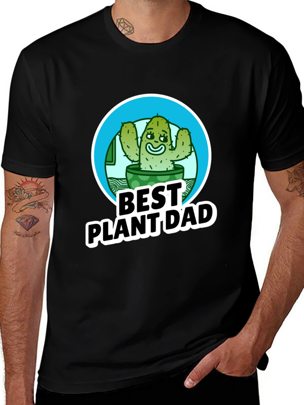 Best Plant Dad T-Shirt - Cactus Design