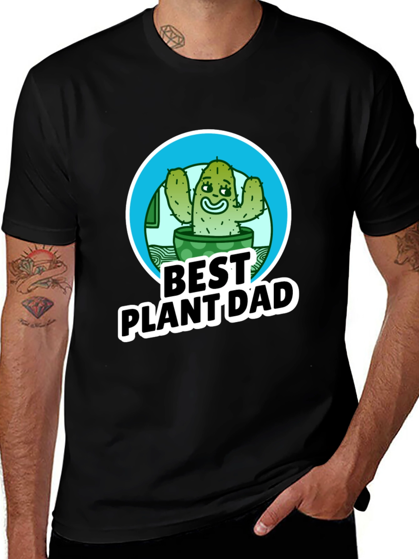 Best Plant Dad T-Shirt - Cactus Design