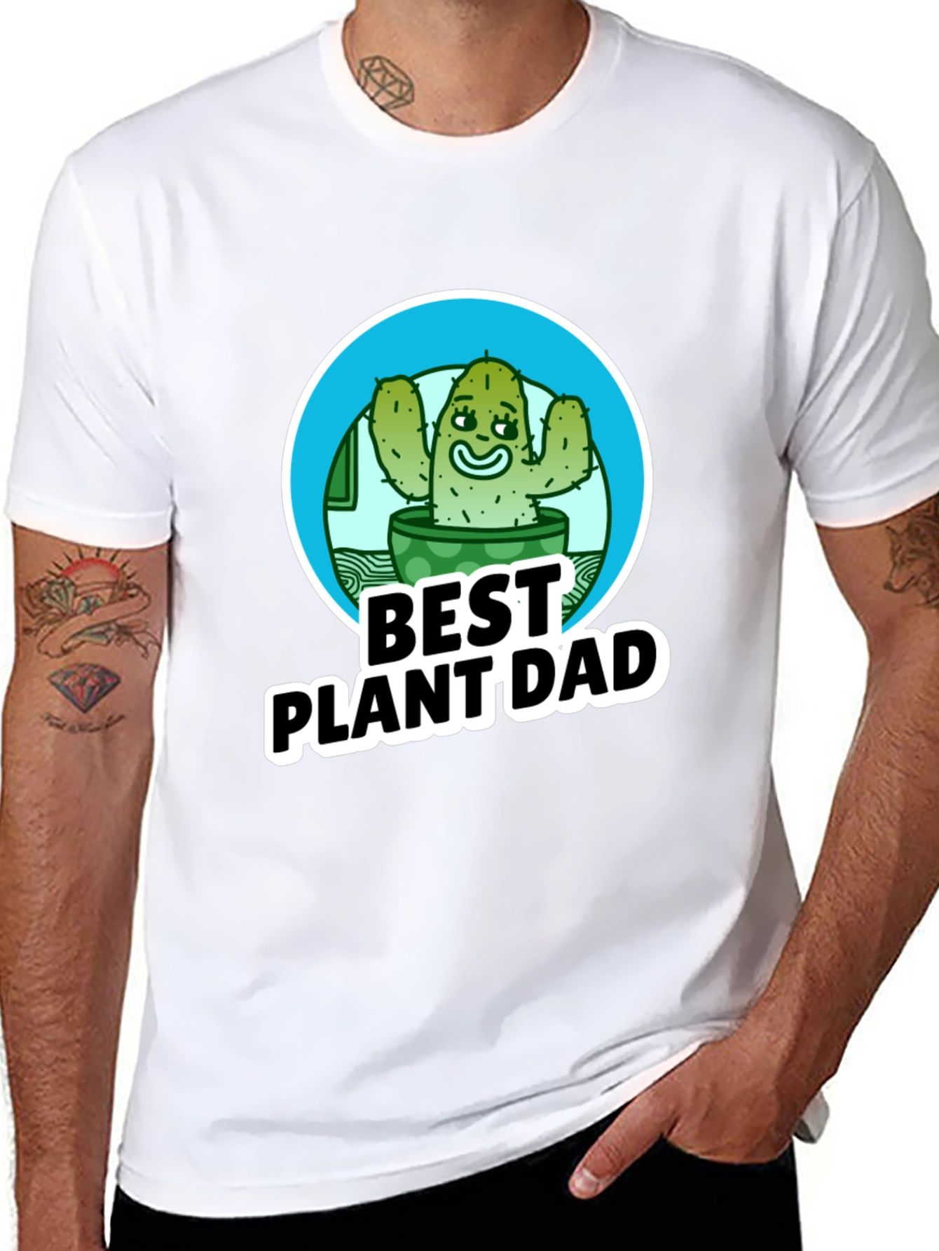 Best Plant Dad T-Shirt - Cactus Design