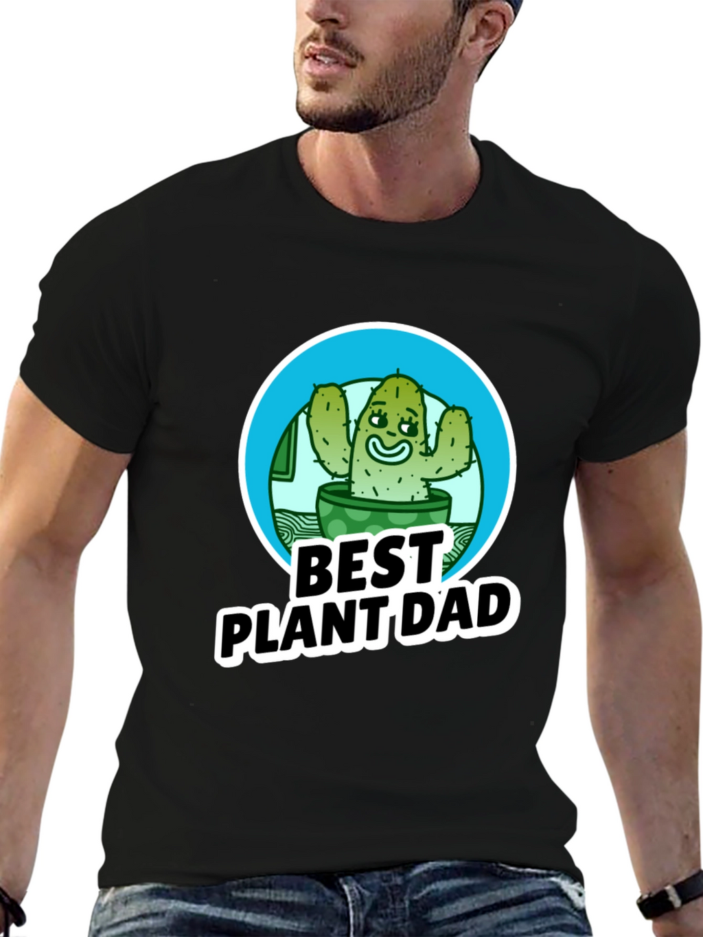 Best Plant Dad T-Shirt - Cactus Design