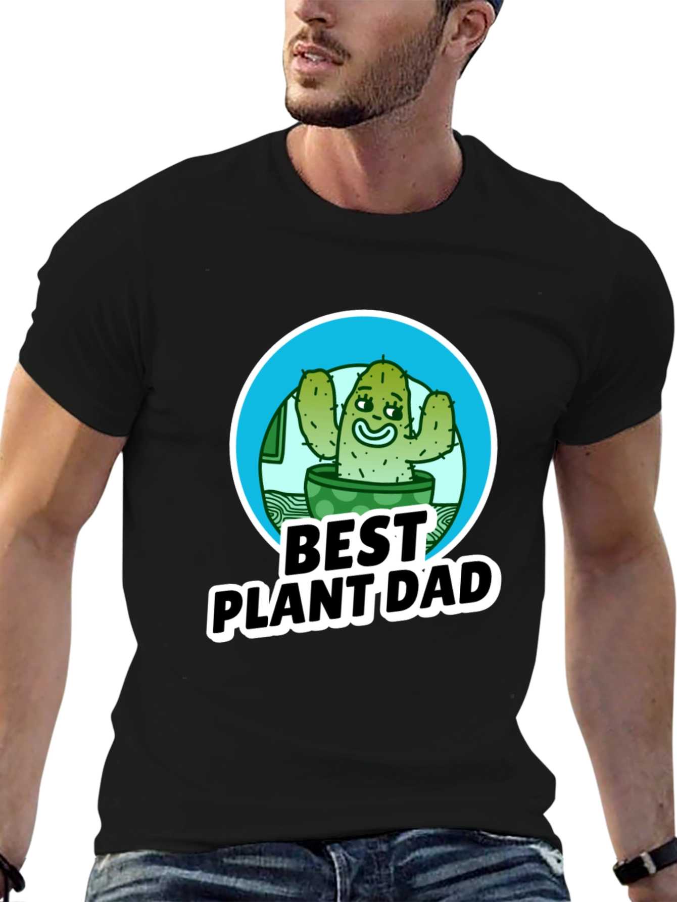Best Plant Dad T-Shirt - Cactus Design
