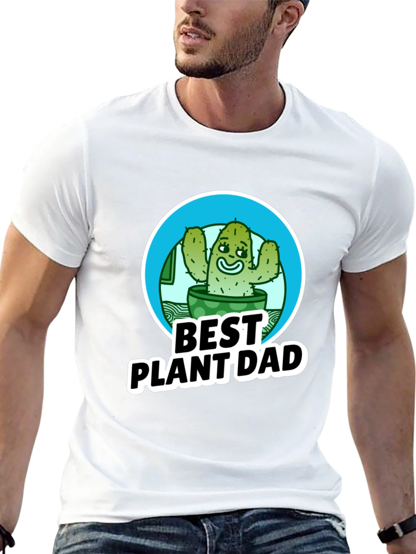 Best Plant Dad T-Shirt - Cactus Design