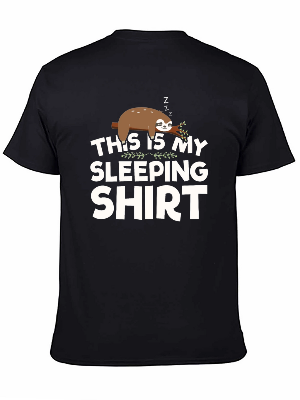 Sloth Sleeping Shirt - Mens Black Graphic Tee