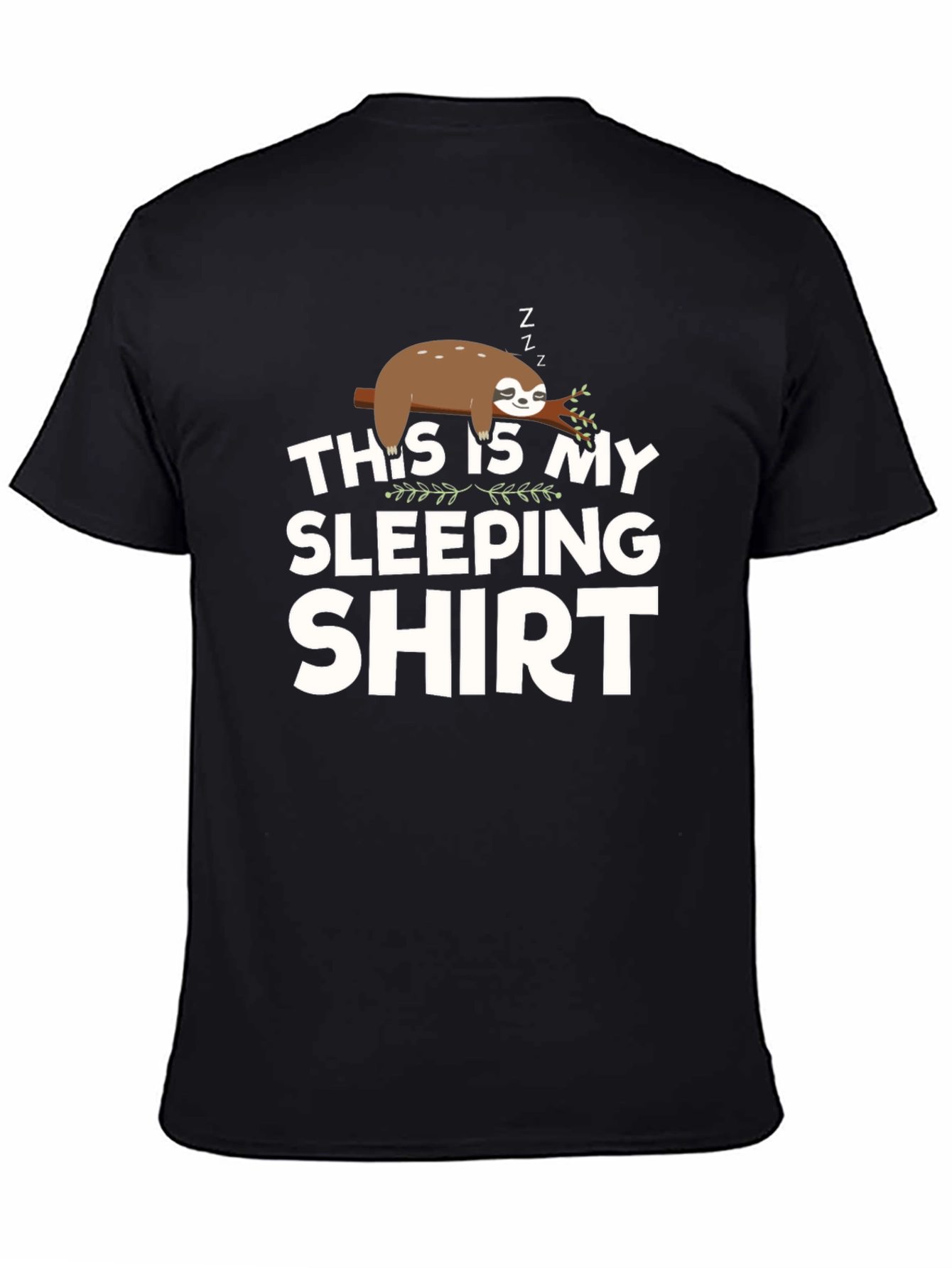Sloth Sleeping Shirt - Mens Black Graphic Tee