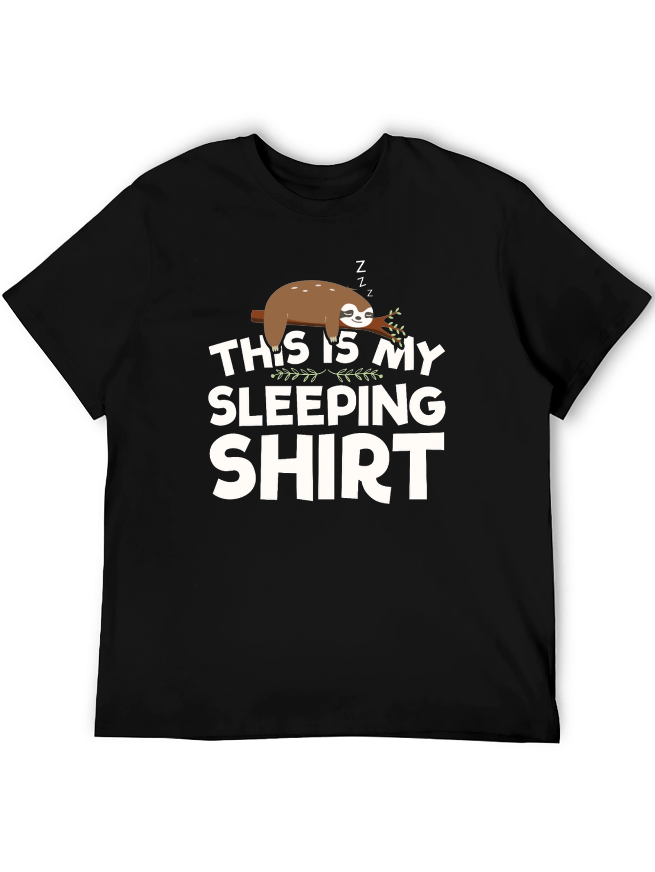 Sloth Sleeping Shirt - Mens Black Graphic Tee