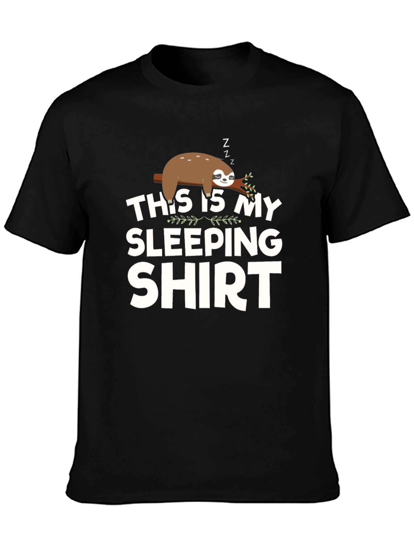 Sloth Sleeping Shirt - Mens Black Graphic Tee
