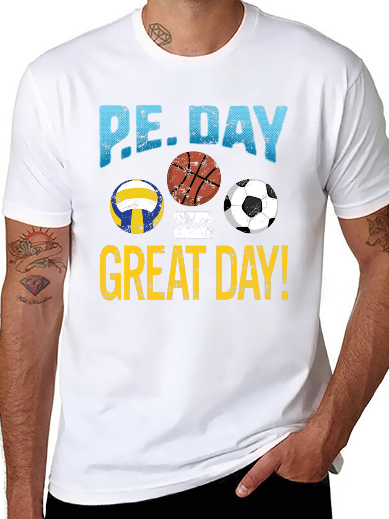 PE Day Great Day! T-Shirt Sports Volleyball Soccer Basketball