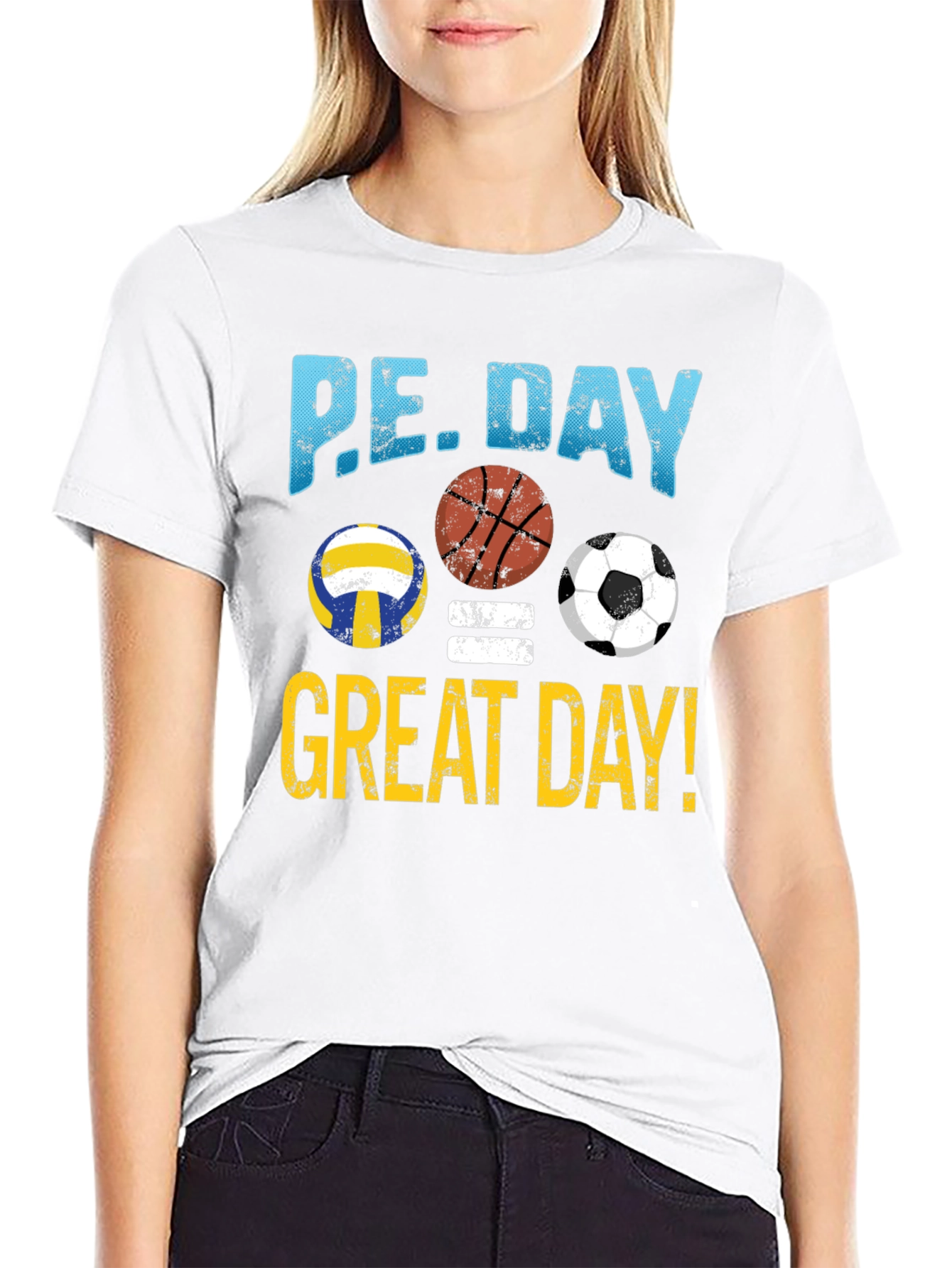 PE Day Great Day! T-Shirt Sports Volleyball Soccer Basketball